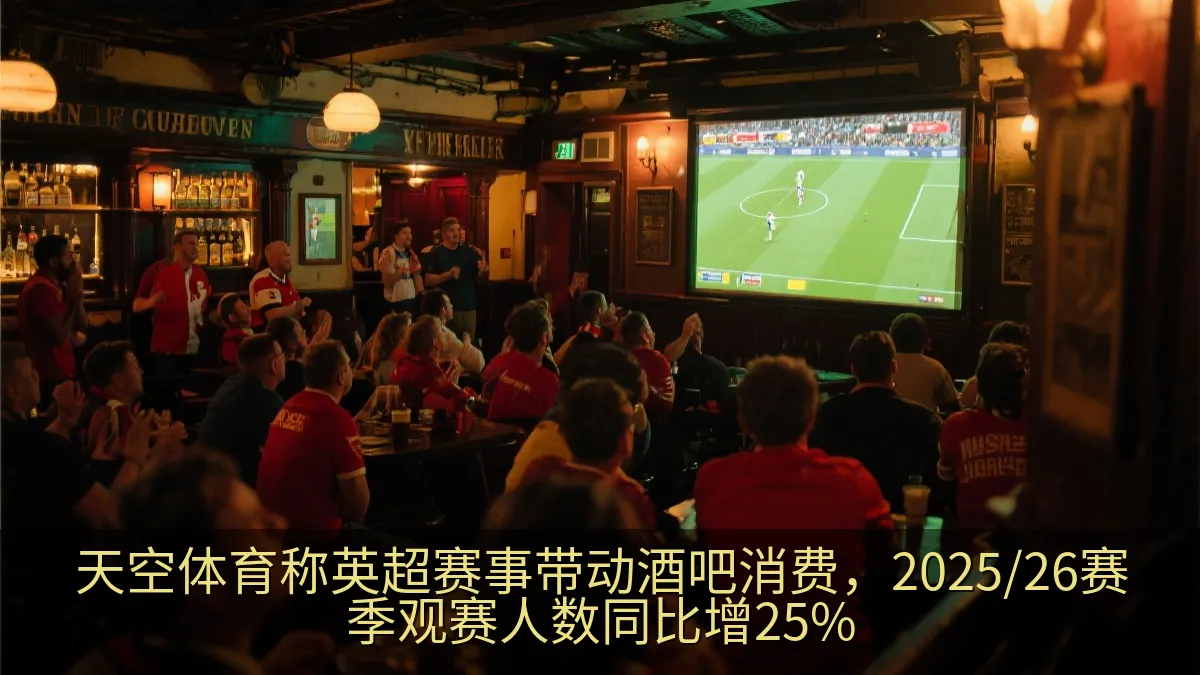 天空体育称英超赛事带动酒吧消费，2025/26赛季观赛人数同比增25%